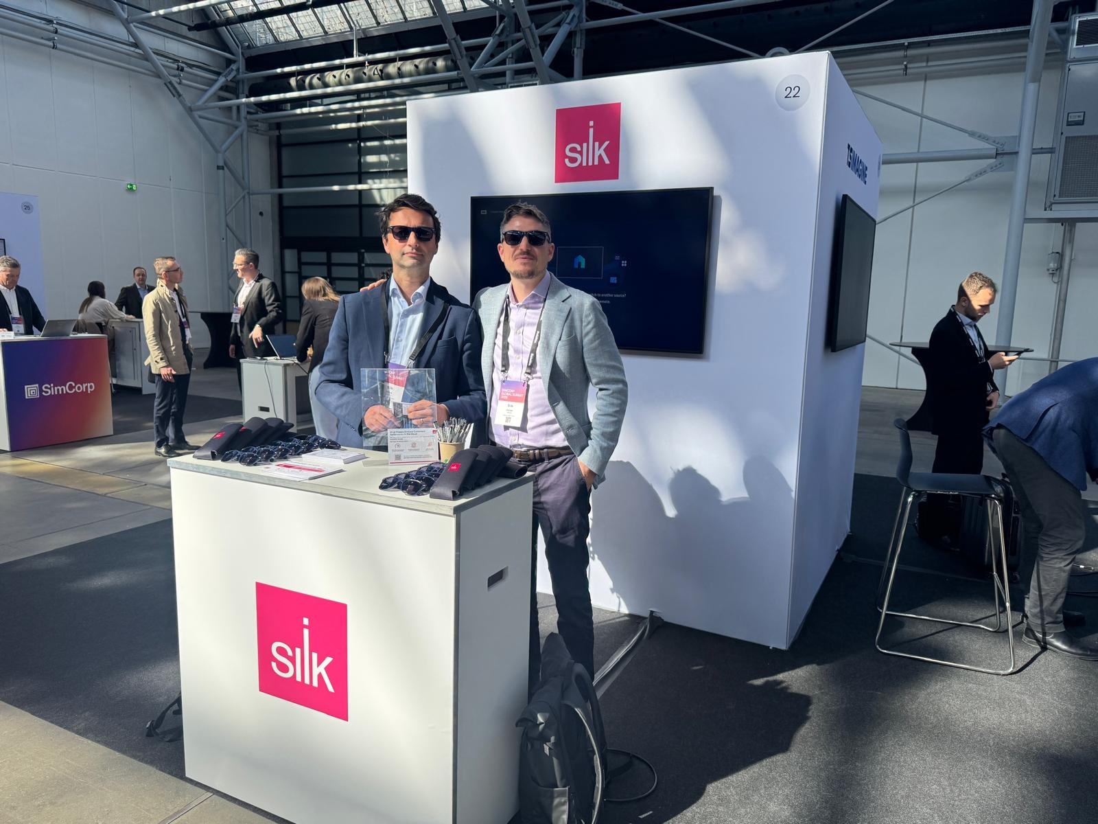 The Silk booth and staff at the 2026 SimCorp Global Summit in Copenhagen