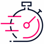 A stopwatch moving quickly