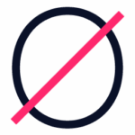 A zero has a slash through it to demonstrate zero elimination.